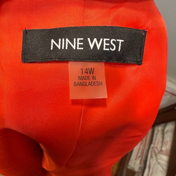 Nine West Orange Lined Stretch grommets Skirt Jacket Set Outfit Size 14W/16W - Picture 7 of 12